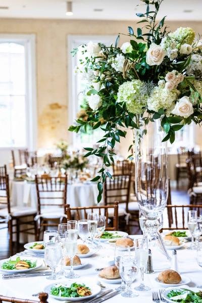 White And Green Elegant Wed Reception